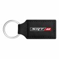 Ipick Image Compatible With Srt-8 Logo Rectangular Black Leatherette Key Chain For Dodge Jeep Ram