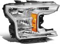 Auto Dynasty Headlight Assembly For Ford F150 2018-2020 Factory Style Passenger Right Side Fo2503372 Chrome Housing Amber