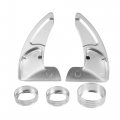 Silver Tone Steering Wheel Shift Paddle Shifter Extension Set With Ac Volume Switch Knob Cover Ring Trim For Dodge Challenger 