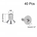 Uxcell M5x10mm Flat Head Machine Screws Inner Hex Screw 304 Stainless Steel Fasteners Bolts 40pcs