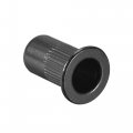 Uxcell M5 Rivet Nuts Carbon Steel Zinc-plated Knurled Flat Head Threaded Insert Nut Black 100pcs