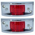 All Star Truck Parts Red Rectangular 4-4 5 Armored-style Clearance Side Marker Light Chrome 12led Rectangle Led Trailer Lights 
