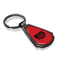 Jeep Grill On Red Dome Dark Gunmetal Metal Teardrop Key Chain