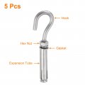 Uxcell 5pcs M6 304 Stainless Steel Expansion Hook Small Open Cup Bolt Screw Concrete For Wall Ceiling Masonry