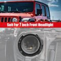 1 Pair 7 Inch Round Headlight Mounting Retaining Bracket Headlamp Bezels Cover Abs For Jeep Wrangler Tj 1997-2006 Black