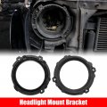 X Autohaux 1 Pair 7 Inch Round Headlight Mounting Retaining Bracket Headlamp Bezels Cover Abs For Jeep Wrangler Tj 1997-2006