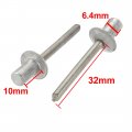 Uxcell 6 4mmx10mm Aluminum Round Dome Head Closed End Blind Rivets Fastener 40pcs