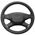 Loncky Black Genuine Leather Steering Wheel Cover For 2011 Mercedes Benz E350 2010 4matic E550 Accessorires
