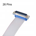 Uxcell Idc Wire Flat Ribbon Cable Db25 Male To Fc-26 Female Connector 2 54mm Pitch 20cm Length 2pcs