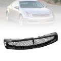 Front Bumper Grille Gloss Black Mesh Replacement For G35 2 Door Coupe 2003 2007 With High Temperature Baked Finish Enhanced