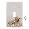 Golden Retriever Puppy Dog And Blanket Plastic Wall Decor Toggle Light Switch Plate Cover