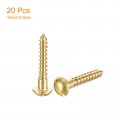 Uxcell Wood Screws M4 X 25mm Slotted Round Head Brass Self-tapping Woodworking Screw 20 Pcs
