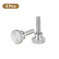 Uxcell M4x16mm Knurled Thumb Screws 5pcs 304 Stainless Steel Flat Head Bolts With Shoulder Grip Knobs Fasteners