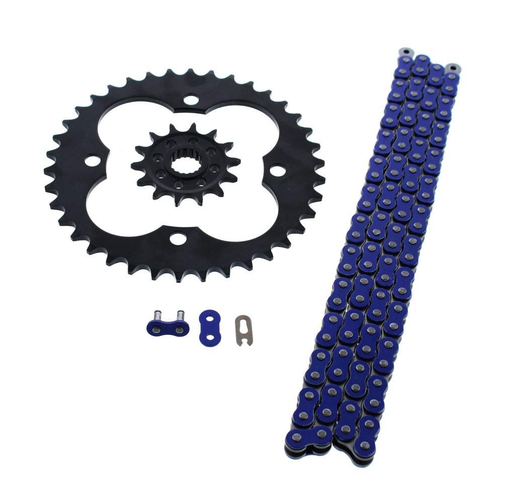 Chain And Sprocket Kit For Honda Trx400r 2004 2005 Blue Non O Ring 520 94 14 Tooth Front 38 Rear Steel Sprockets