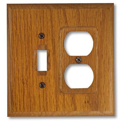Amerelle 4008td Traditional Solid Wall Plate 1 Toggle Duplex Outlet Red Oak