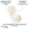 Recpro Rv 90 Degree Plastic Male Elbow 0 5 Pex Tubing Gray 1 2 X 3 4 Mip Pack