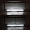 Partsam 2x Headlight Bezels Chrome W Visors 12 Clear White Led Light Strip Bar Replacement For Kenworth T400 T600 T800 W900b
