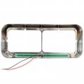 Partsam 2x Headlight Bezels Chrome W Visors 12 Clear White Led Light Strip Bar Replacement For Kenworth T400 T600 T800 W900b