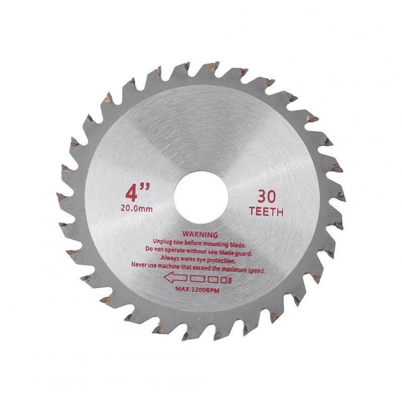 4 Circular Saw Blade 30t Teeth Cemented Carbide Cutting Disc Wood For Hard Soft Bore Diameter 20mm