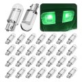 30 Pcs Led Light Bulbs 6000k 12v Error Free Interior For Cars Dome Map License Plate Glove Box Colored 194 Wedge Cob Lights 