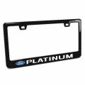 Ipick Image For Ford Platinum Black Real 3k Carbon Fiber Finish Abs Plastic License Plate Frame