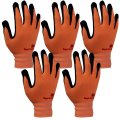 3m Comfortable Grip Nitrile Foam Coated Gardening Work Gloves 5pk Medium Orange