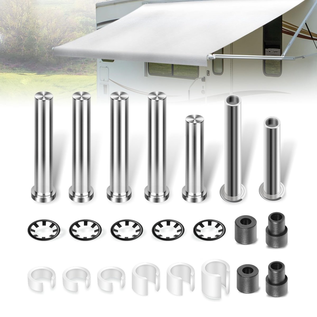 8952002 400b Awning Arm Pins And R001576 Gas Spring Mounting Replacement Hardware Repair Kit For Carefree Rv Camper Awnings