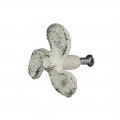 Zeckos Set Of 6 Antique White Cast Iron Boat Propeller Cabinet Knobs Nautical Drawer Pulls For Rustic Coastal Charm Easy 