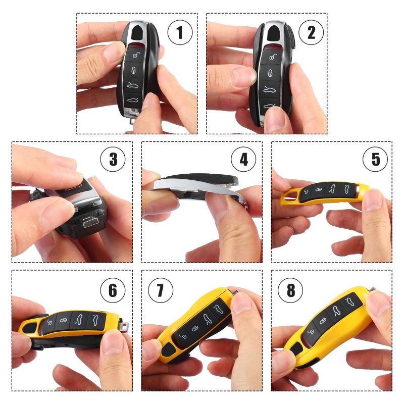 Pink Car Remote Key Cover Fob Plastic Case Shell Set For Porsche Cayenne Panamera Macan
