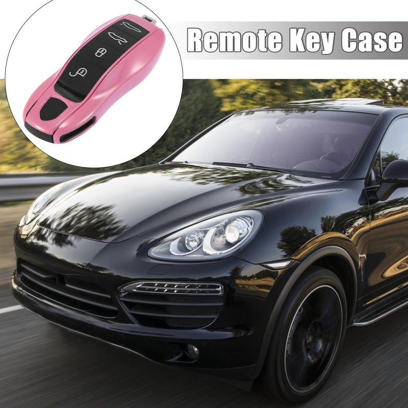 Pink Car Remote Key Cover Fob Plastic Case Shell Set For Porsche Cayenne Panamera Macan
