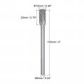 Uxcell Carbide Burrs Rotary Files Single Cut Cylinder Tungsten Tip 10mm Cutting Head 6mm Shank 100mm 4-inch Length For Wood