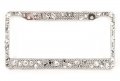 Red Hound Auto Clear Bling Large Stone Teardrop Diamond License Plate Frame With Sparkly Stainless Steel Base 