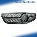 Front Upper Grille Chrome And Black Mesh Replacement For W204 C63 2008 2009 2010 2011 2012 2013
