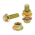 M10 X 30mm Flanged Hex Head Bolts 5pcs Zinc-plated Carbon Steel Flange Hexagon Screws With Nuts Fully Threaded For Machinery 
