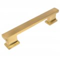 Cosmas 10 Pack 702-4bb Brushed Brass Contemporary Cabinet Hardware Handle Pull 4 Inch 102mm Hole Centers 