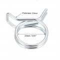 Uxcell Double Wire Spring Hose Clamp 23mm Inner Dia Fit 23 5-25 5mm Od Fuel Line Silicone Tube Clips Zinc Plated 20pcs