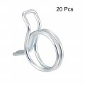 Uxcell Double Wire Spring Hose Clamp 23mm Inner Dia Fit 23 5-25 5mm Od Fuel Line Silicone Tube Clips Zinc Plated 20pcs