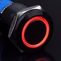 Momentary Push Button Switch U19c3 1no1nc With 12v Red Led Ring 19mm 3 4 In Mounting Hole Black Metal Shell Ip67 Waterproof 5a 