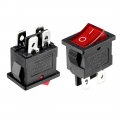 Uxcell 5pcs Ac 250v 4a 6a 10a 125v 4p I O 2 Position Snap-in Boat Rocker Switch Red Black
