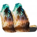 Fehuew Beach Sunset Palm Tree 2 Pcs Car Seat Covers Set Vehicle Front Protector Auto Interior Accessories Protetors Mat