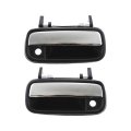 Exterior Door Handles For Toyota Pickup 4runner 1990 To 1995 Front Driver And Passenger Side Pair Chrome Lever Black Bezel With 