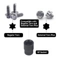 19pc External Torx Plus Socket Set 6 Point Ep4 To Ep32 4 In 3 8 1 2 Drive Alloy Steel E-torx Sockets For Automotive And Tesla