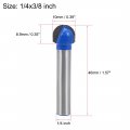 Uxcell Router Bit 1 4 Shank 3 8 Cutting Dia Core Box 2 Flutes Carbide Tip For Carpentry Woodworking Milling Cutter Tool