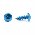 Uxcell 50pcs Universal Blue Motorcycle Round Cross Head Self Tapping Bolts Screws