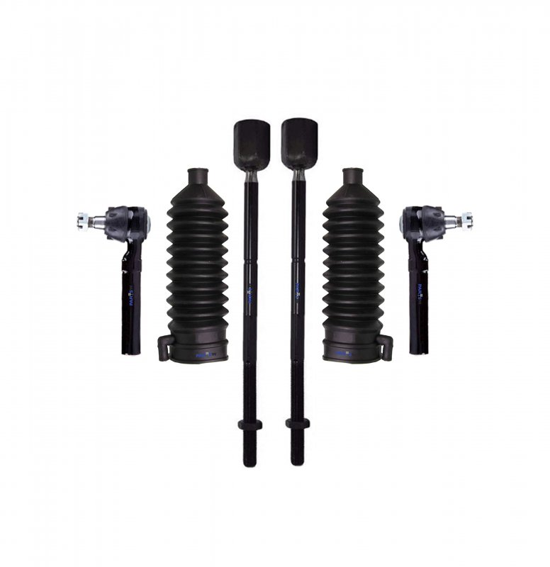 6 Pc Front Steering Kit 2 Inner Tie Rod Ends Outer Rack And Pinion Bellow Boots