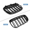 X Autohaux Pair Gloss Black Front Kidney Grille Grill For Bmw F48 F49 X1 Series 2016 2017 4 Door Double Line