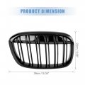 X Autohaux Pair Gloss Black Front Kidney Grille Grill For Bmw F48 F49 X1 Series 2016 2017 4 Door Double Line