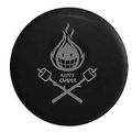 Stealth Happy Camper Roasted Marshmellow Campfire Rv Trailer Travel Spare Tire Cover Vinyl Black 29 In 