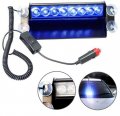 Hqrp Blue 4x4 8 Led Car Emergency Vehicle Warning Strobe Flash Light 12v W 3 Mode Coaster