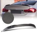 Psm-style Rear Car Trunk Lid Spoiler Compatible With Bmw M4 Coupe 2015-2020 Glossy Black Carbon Fiber